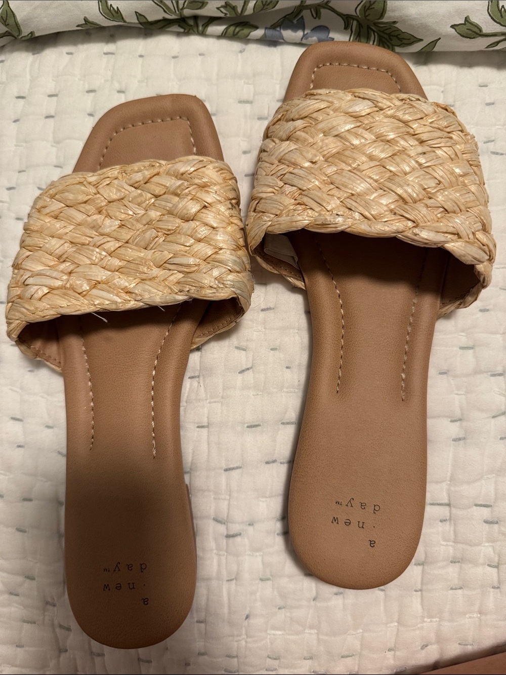 a new day Braided Slide Sandals in Tan and Natural